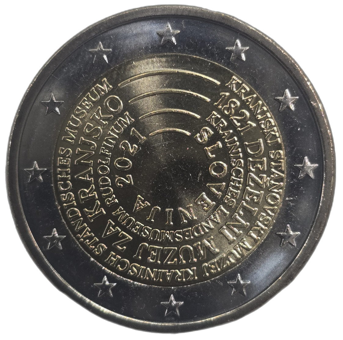 2 euros conmemorativa Bicentenario del primer Museo de Eslovenia